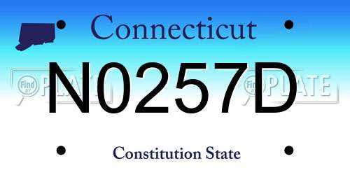 N0257D Connecticut License Plate