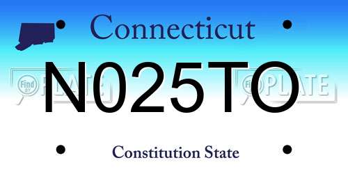 N025TO Connecticut License Plate