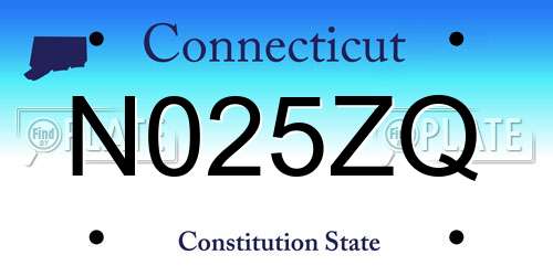 N025ZQ Connecticut License Plate