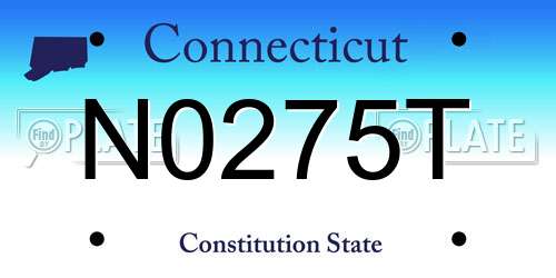 N0275T Connecticut License Plate