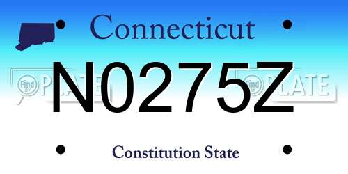 N0275Z Connecticut License Plate