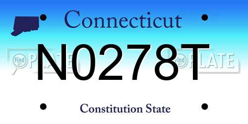 N0278T Connecticut License Plate