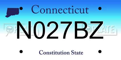 N027BZ Connecticut License Plate