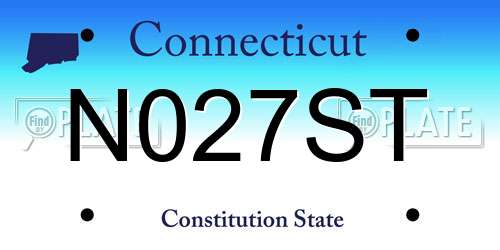 N027ST Connecticut License Plate