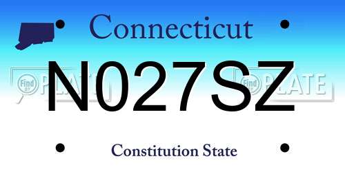 N027SZ Connecticut License Plate