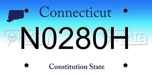 N0280H Connecticut License Plate