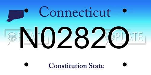 N0282O Connecticut License Plate