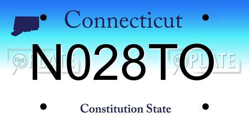 N028TO Connecticut License Plate