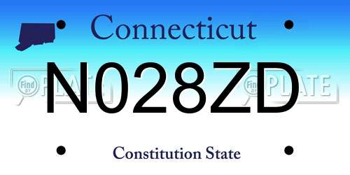 N028ZD Connecticut License Plate