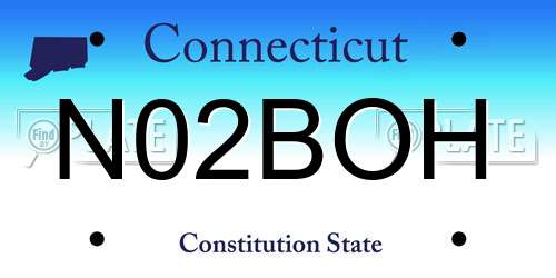 N02BOH Connecticut License Plate