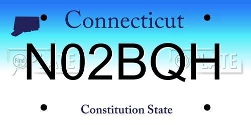 N02BQH Connecticut License Plate