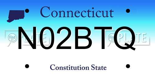 N02BTQ Connecticut License Plate
