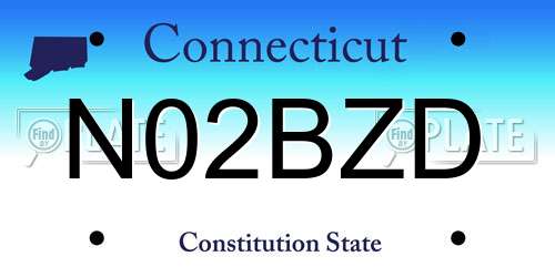 N02BZD Connecticut License Plate