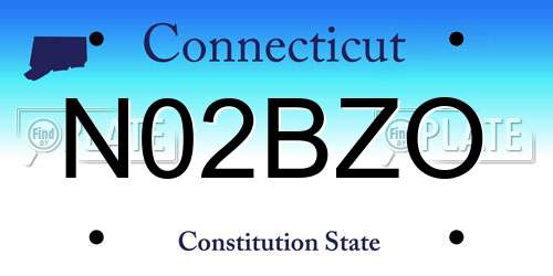 N02BZO Connecticut License Plate
