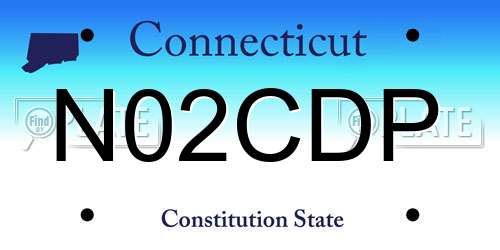 N02CDP Connecticut License Plate