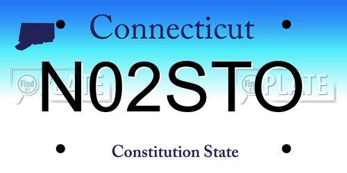 N02STO Connecticut License Plate