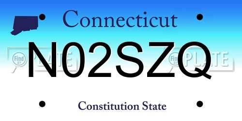 N02SZQ Connecticut License Plate