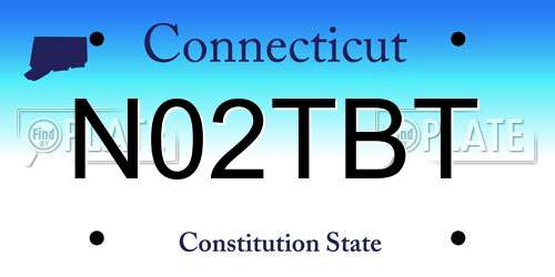 N02TBT Connecticut License Plate
