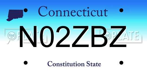 N02ZBZ Connecticut License Plate