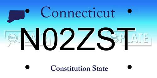 N02ZST Connecticut License Plate