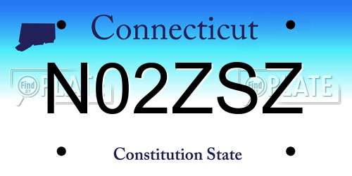 N02ZSZ Connecticut License Plate