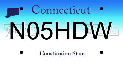 N05HDW Connecticut License Plate