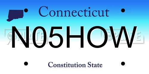 N05HOW Connecticut License Plate