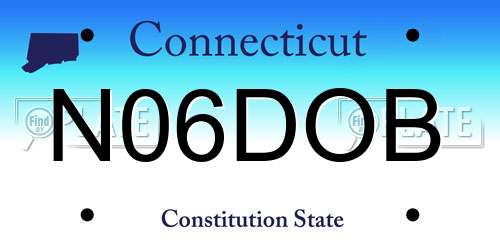 N06DOB Connecticut License Plate