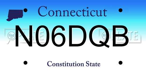 N06DQB Connecticut License Plate