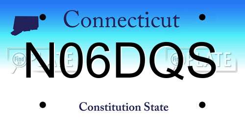 N06DQS Connecticut License Plate