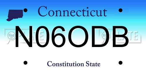 N06ODB Connecticut License Plate