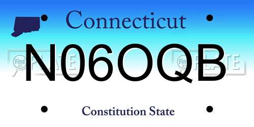 N06OQB Connecticut License Plate