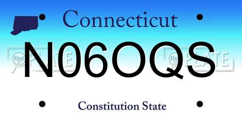 N06OQS Connecticut License Plate