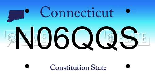 N06QQS Connecticut License Plate