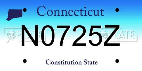 N0725Z Connecticut License Plate
