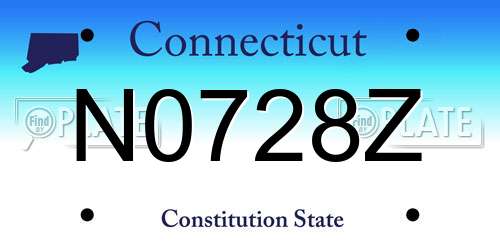 N0728Z Connecticut License Plate