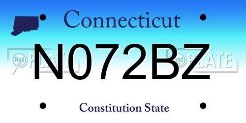 N072BZ Connecticut License Plate