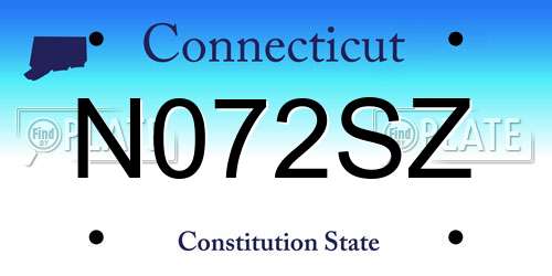 N072SZ Connecticut License Plate