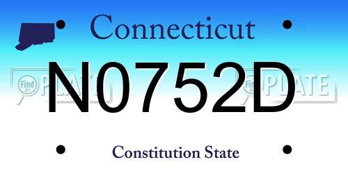 N0752D Connecticut License Plate