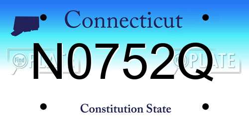 N0752Q Connecticut License Plate