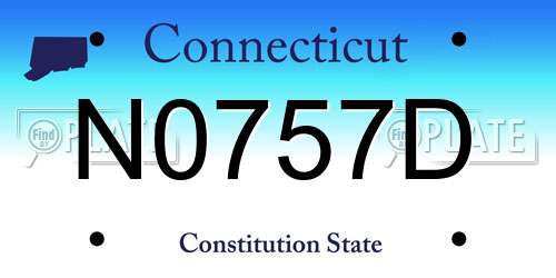 N0757D Connecticut License Plate