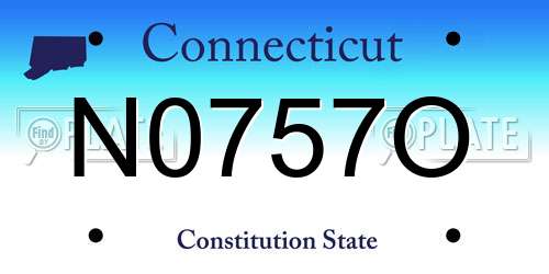 N0757O Connecticut License Plate