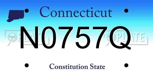 N0757Q Connecticut License Plate