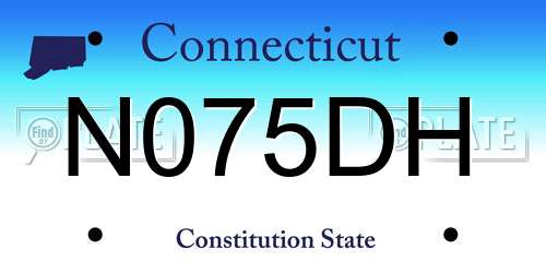 N075DH Connecticut License Plate