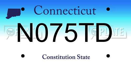 N075TD Connecticut License Plate