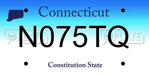 N075TQ Connecticut License Plate