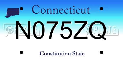 N075ZQ Connecticut License Plate