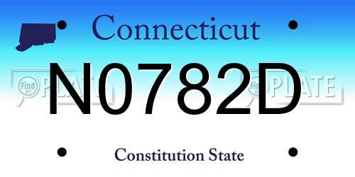 N0782D Connecticut License Plate
