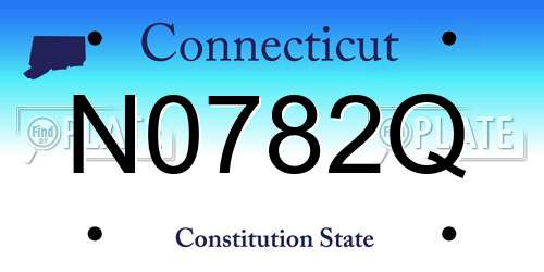 N0782Q Connecticut License Plate