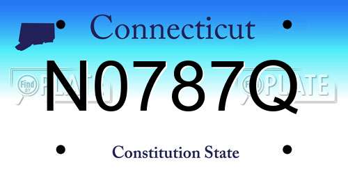 N0787Q Connecticut License Plate